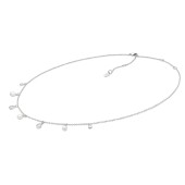 Colier argint cu perle naturale albe si cristale Teardrop DiAmanti SK25233N_W-G